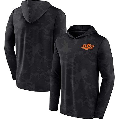 Men's Fanatics Branded  Black Oklahoma State Cowboys Camo Hoodie Long Sleeve T-Shirt