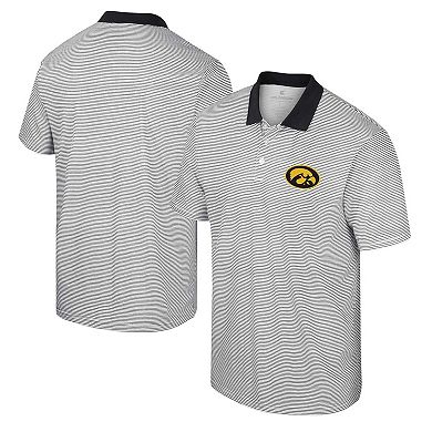 Men's Colosseum White Iowa Hawkeyes Print Stripe Polo