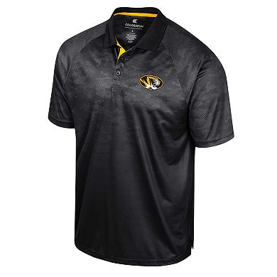 Men's Colosseum Black Missouri Tigers Honeycomb Raglan Polo