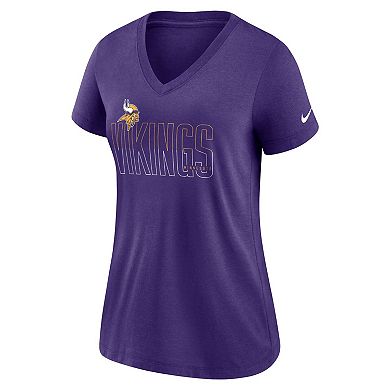 Women's Nike Heathered Purple Minnesota Vikings Lock Up Tri-Blend V-Neck T-Shirt