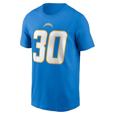 Men's Nike Austin Ekeler Powder Blue Los Angeles Chargers Player Name & Number T-Shirt