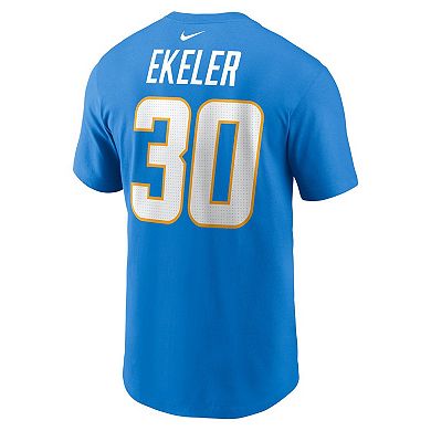 Men's Nike Austin Ekeler Powder Blue Los Angeles Chargers Player Name & Number T-Shirt