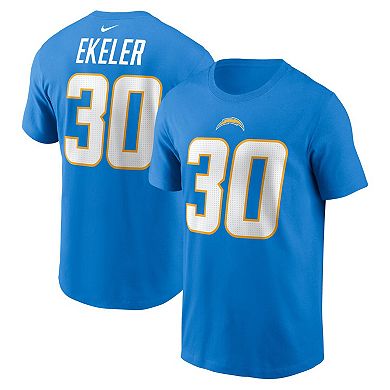 Men's Nike Austin Ekeler Powder Blue Los Angeles Chargers Player Name & Number T-Shirt