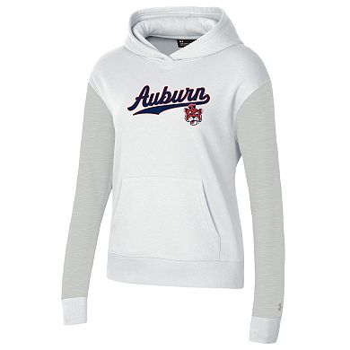 Women's Under Armour White Auburn Tigers All Day Pullover Hoodie