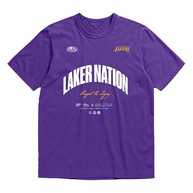 Unisex Bleacher Report x Mitchell & Ness Purple Los Angeles Lakers World Tour T-Shirt