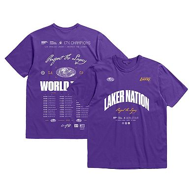 Unisex Bleacher Report x Mitchell & Ness Purple Los Angeles Lakers World Tour T-Shirt