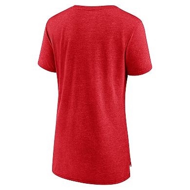 Women's Fanatics Branded Heather Red Tampa Bay Buccaneers Original Play Tri-Blend T-Shirt