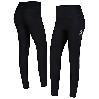 Women's KadyLuxe  Black Colorado Buffaloes 7/8 Mixed Media Pocket iLeggings