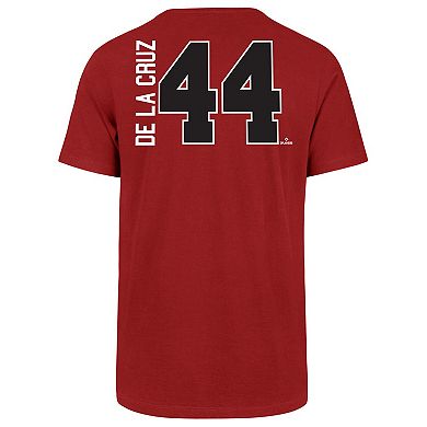 Men's '47 Elly De La Cruz Red Cincinnati Reds Name & Number T-Shirt
