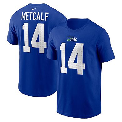 Men's Nike DK Metcalf Royal Seattle Seahawks Throwback Player Name & Number T-Shirt