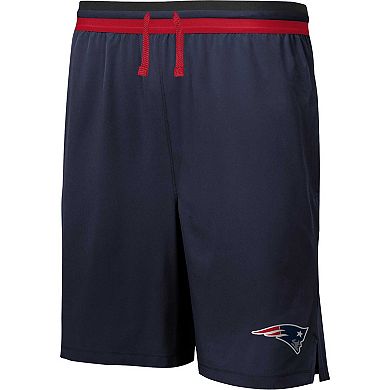 Men's Navy New England Patriots Cool Down Tri-Color Elastic Training Shorts