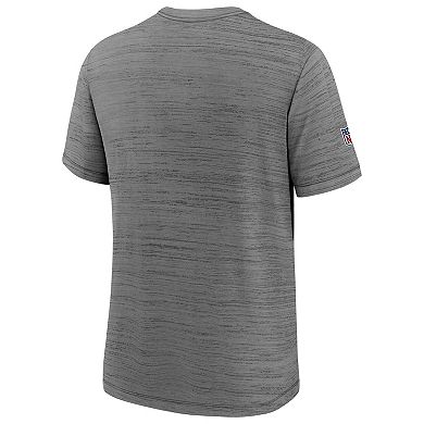 Youth Nike Heather Gray Tennessee Titans Oilers Throwback Sideline Performance Team Issue Velocity Alternate T-Shirt