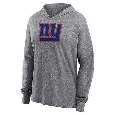 Women's Fanatics Branded Heather Gray New York Giants Cozy Primary Pullover Hoodie