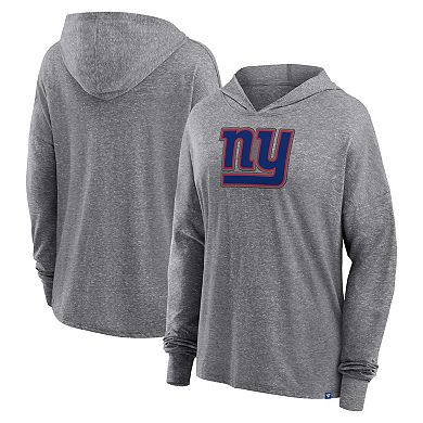 Women's Fanatics Branded Heather Gray New York Giants Cozy Primary Pullover Hoodie