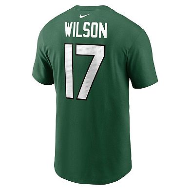 Men's Nike Garrett Wilson Green New York Jets Player Name & Number T-Shirt