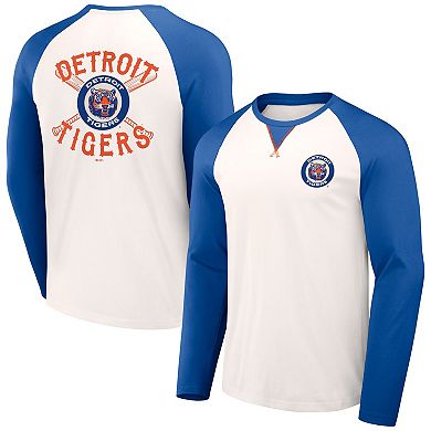 Men's Darius Rucker Collection by Fanatics  White/Royal Detroit Tigers Team Color Raglan T-Shirt