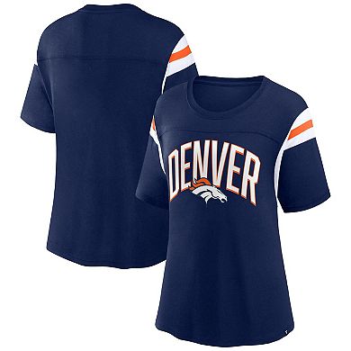 Women's Fanatics Branded Navy Denver Broncos Earned Stripes T-Shirt