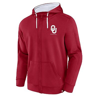 Men's Fanatics Branded Crimson Oklahoma Sooners Power Index Full-Zip Hoodie