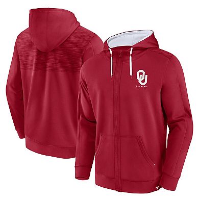 Men's Fanatics Branded Crimson Oklahoma Sooners Power Index Full-Zip Hoodie