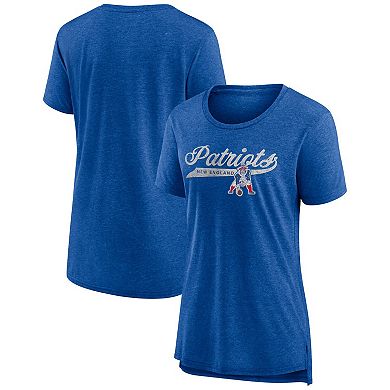 Women's Fanatics Branded Heather Royal New England Patriots Original Play Tri-Blend T-Shirt