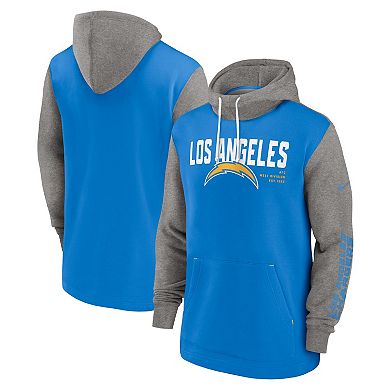 Men's Nike Powder Blue Los Angeles Chargers Fashion Color Block Pullover Hoodie