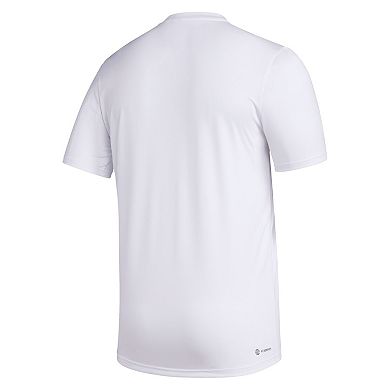 Men's adidas White Kansas Jayhawks Pregame AEROREADY T-Shirt