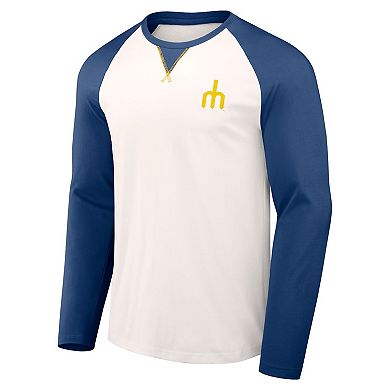 Men's Darius Rucker Collection by Fanatics  White/Navy Seattle Mariners Team Color Raglan T-Shirt