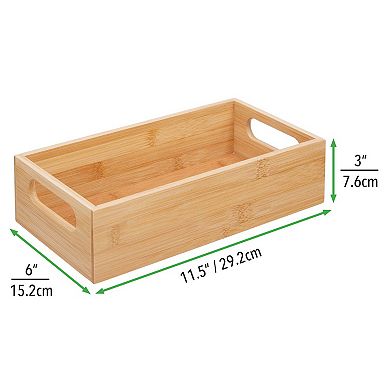mDesign 11.5" x 6" x 3" Wood Kitchen Fridge & Drawer Organizer Tray
