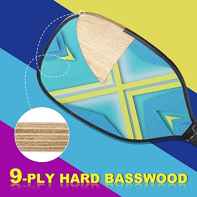 Pickleball Paddles Set with 4 Wood Rackets 4 Balls 4 Towels and a Carry Bag