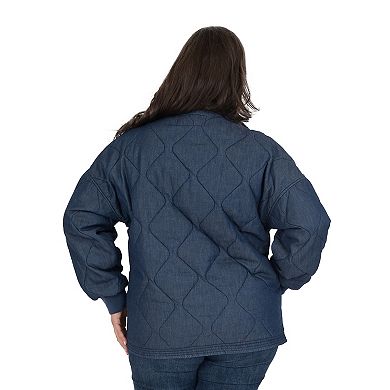 Plus Size Fleet Street Quilted Denim Jacket