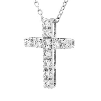 The Regal Collection 14k Gold 1 Carat T.W. Certified Diamond Cross Pendant Necklace