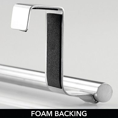 mDesign Forma Metal Over Door Rack and Towel Holder for Kitchen Cabinet