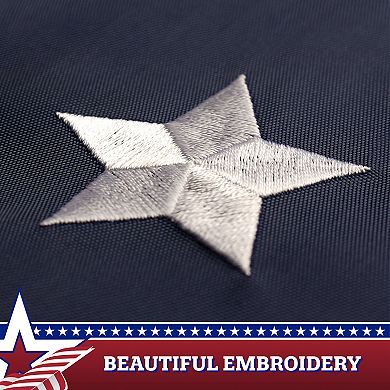 G128 2 PACK: Fan Flag American Star Center Embroidered 2x4 Ft