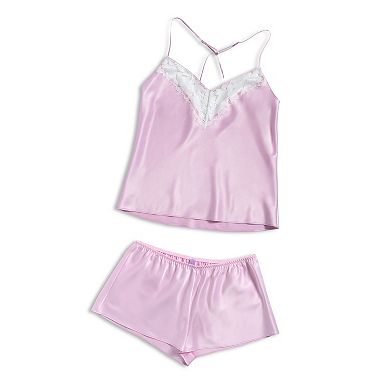 Plus Size Lilac+London 2-pc. Satin Pajama Cami & Pajama Shorts Sleep Set