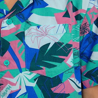 Boys 8-20 Hurley Palm Tree Tropical Leaf Printed Woven Shirt