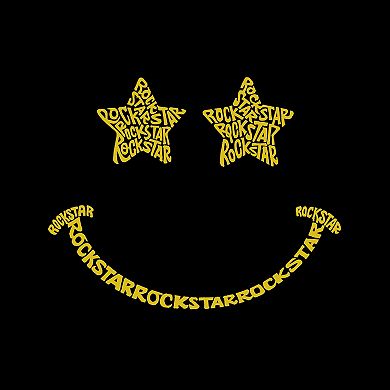 Rockstar Smiley - Boy's Word Art Hooded Sweatshirt