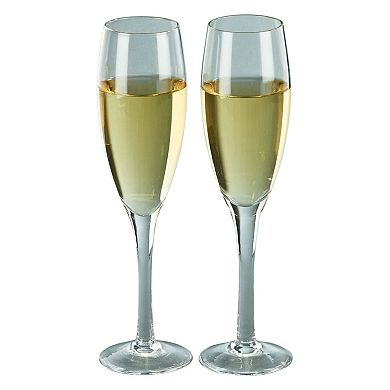 9" Claro Clear Glass Toasting Flutes