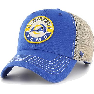 Men's '47 Royal/Natural Los Angeles Rams Notch Trucker Clean Up Adjustable Hat