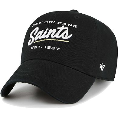 Women's '47 Black New Orleans Saints Sidney Clean Up Adjustable Hat
