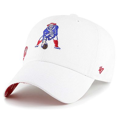 Women's '47 White New England Patriots Confetti Icon Clean Up Adjustable Hat