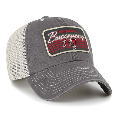 Men's '47 Pewter/Natural Tampa Bay Buccaneers  Five Point Trucker Clean Up Adjustable Hat