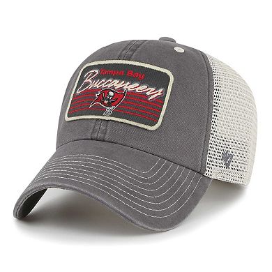 Men's '47 Pewter/Natural Tampa Bay Buccaneers  Five Point Trucker Clean Up Adjustable Hat