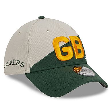 Men's New Era Cream/Green Green Bay Packers 2023 Sideline Historic 39THIRTY Flex Hat