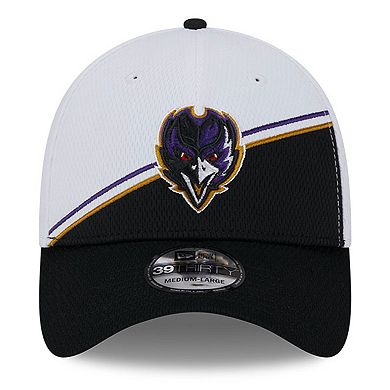 Men's New Era  White/Black Baltimore Ravens 2023 Sideline 39THIRTY Flex Hat