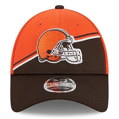Men's New Era  Orange/Brown Cleveland Browns 2023 Sideline 9FORTY Adjustable Hat
