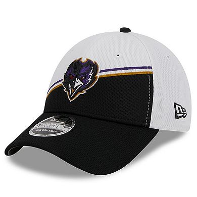 Men's New Era  White/Black Baltimore Ravens 2023 Sideline 9FORTY Adjustable Hat