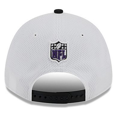 Men's New Era  White/Black Baltimore Ravens 2023 Sideline 9FORTY Adjustable Hat