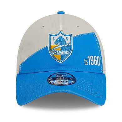 Men's New Era Cream/Powder Blue Los Angeles Chargers 2023 Sideline Historic 9TWENTY Adjustable Hat