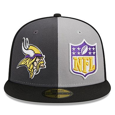 Men's New Era  Gray/Black Minnesota Vikings 2023 Sideline 59FIFTY Fitted Hat