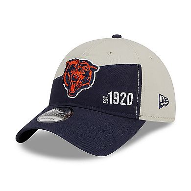 Men's New Era  Cream/Navy Chicago Bears 2023 Sideline Historic 9TWENTY Adjustable Hat